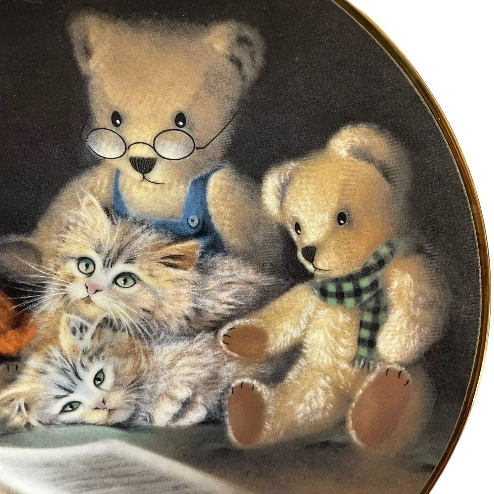 Story Hour by Sue Willis Collectible Plate Teddy Bears & Kittens Limited Edition